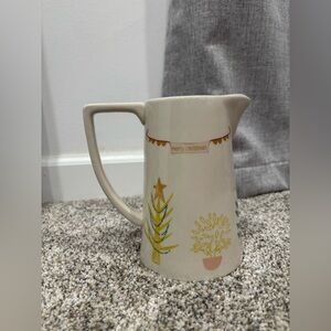 Creative Co-Op 6" L x 4" W x 6" H 8 oz. Stoneware Pitcher w/Christmas Tree